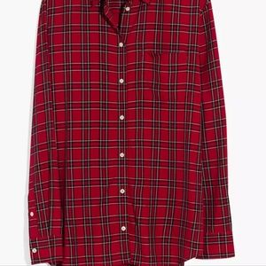 New Madewell long-sleeve plaid shirt